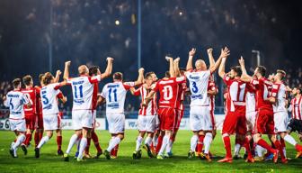 SV Wehen Wiesbaden feiert einen Sieg gegen die Löwen